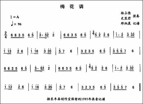 梅花调—东北秧歌曲牌-二人转伴奏谱-二人转谱