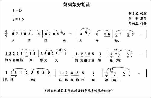 妈妈娘好糊涂-二人转谱
