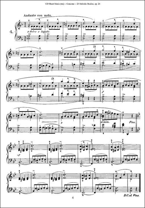 Concone - 25 Melodic Studies easy and progressive-1—5-钢琴谱