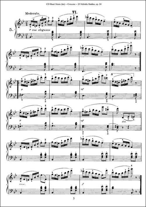 Concone - 25 Melodic Studies easy and progressive-1—5-钢琴谱
