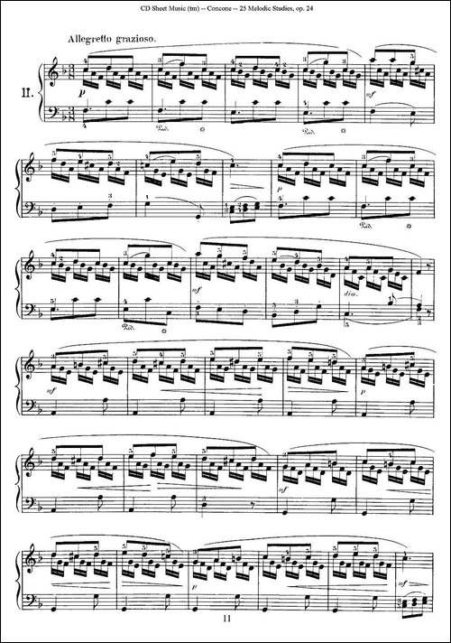 Concone - 25 Melodic Studies easy and progressive-11—15-钢琴谱