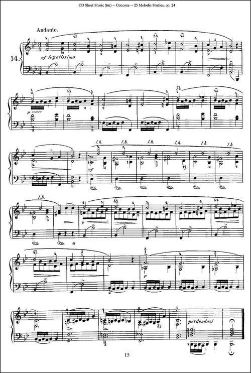 Concone - 25 Melodic Studies easy and progressive-11—15-钢琴谱