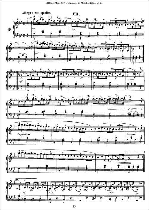 Concone - 25 Melodic Studies easy and progressive-11—15-钢琴谱