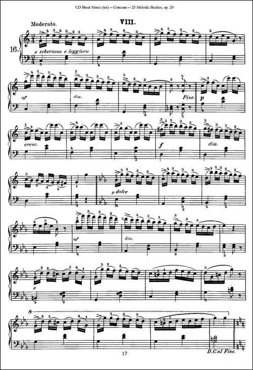 Concone - 25 Melodic Studies easy and progressive-16—20-钢琴谱