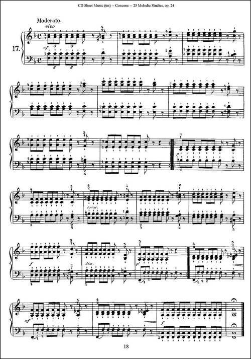 Concone - 25 Melodic Studies easy and progressive-16—20-钢琴谱