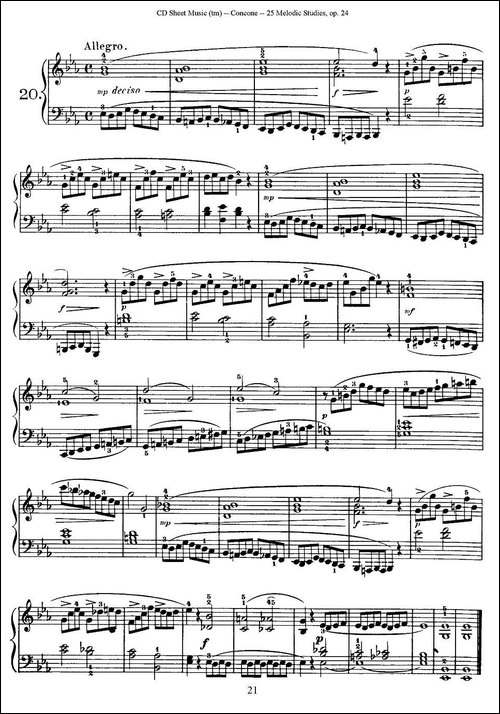 Concone - 25 Melodic Studies easy and progressive-16—20-钢琴谱