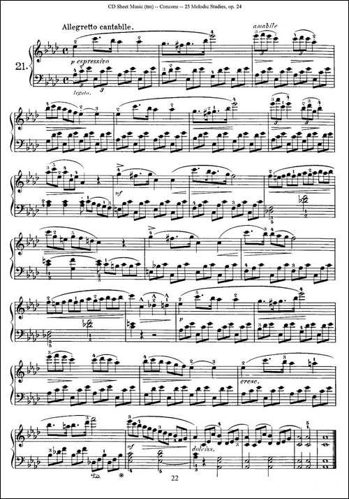 Concone - 25 Melodic Studies easy and progressive-21—25-钢琴谱