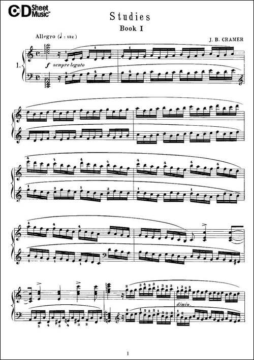 Cramer - 84 exercices-1—5-克拉莫84首钢琴练习曲-钢琴谱