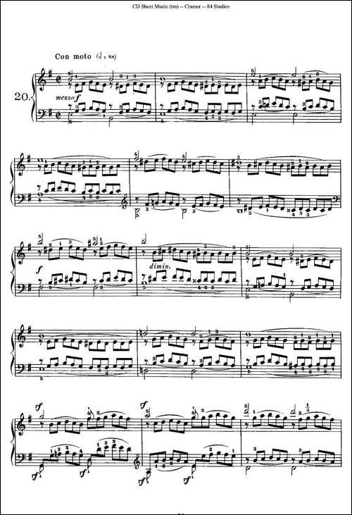 Cramer - 84 exercices-16—20-克拉莫84首钢琴练习曲-钢琴谱