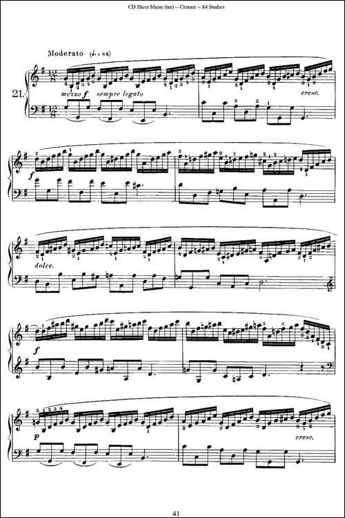 Cramer - 84 exercices-21—25-克拉莫84首钢琴练习曲-钢琴谱