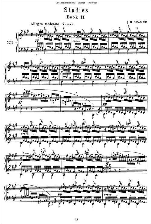 Cramer - 84 exercices-21—25-克拉莫84首钢琴练习曲-钢琴谱