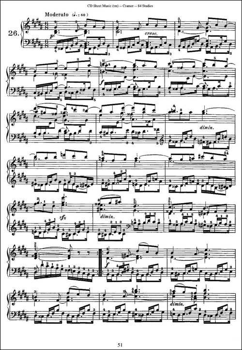 Cramer - 84 exercices-26—30-克拉莫84首钢琴练习曲-钢琴谱