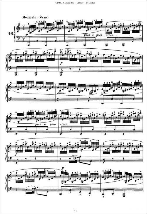 Cramer - 84 exercices-46—50-克拉莫84首钢琴练习曲-钢琴谱