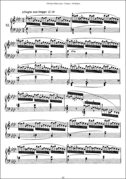 Cramer - 84 exercices-51—55-克拉莫84首钢琴练习曲-钢琴谱