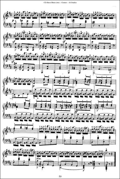 Cramer - 84 exercices-51—55-克拉莫84首钢琴练习曲-钢琴谱
