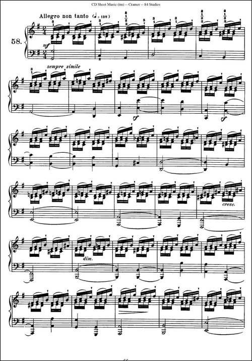 Cramer - 84 exercices-56—60-克拉莫84首钢琴练习曲-钢琴谱