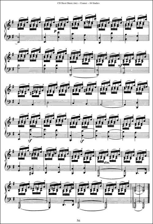 Cramer - 84 exercices-56—60-克拉莫84首钢琴练习曲-钢琴谱