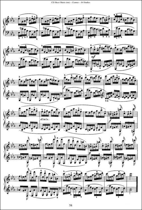 Cramer - 84 exercices-56—60-克拉莫84首钢琴练习曲-钢琴谱