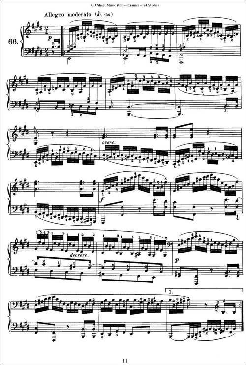 Cramer - 84 exercices-66—70-克拉莫84首钢琴练习曲-钢琴谱
