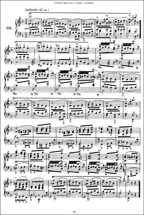 Cramer - 84 exercices-66—70-克拉莫84首钢琴练习曲-钢琴谱