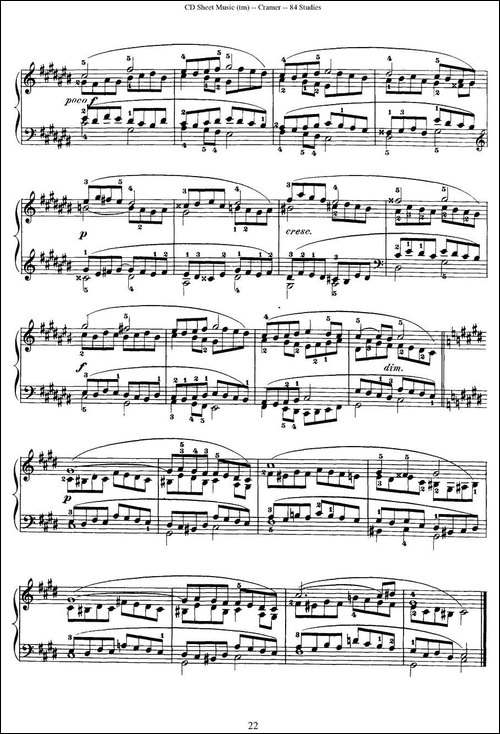 Cramer - 84 exercices-71—75-克拉莫84首钢琴练习曲-钢琴谱