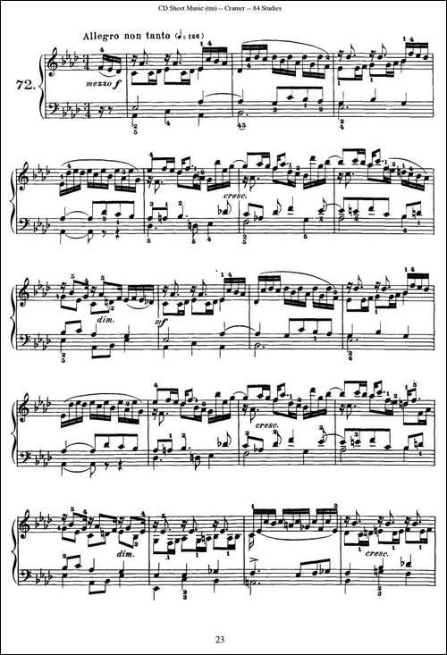 Cramer - 84 exercices-71—75-克拉莫84首钢琴练习曲-钢琴谱