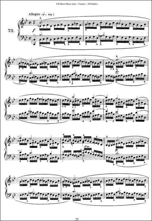 Cramer - 84 exercices-71—75-克拉莫84首钢琴练习曲-钢琴谱