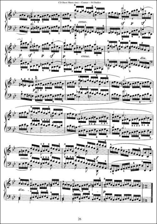 Cramer - 84 exercices-71—75-克拉莫84首钢琴练习曲-钢琴谱