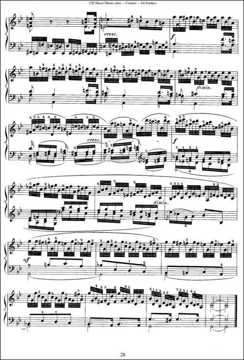 Cramer - 84 exercices-71—75-克拉莫84首钢琴练习曲-钢琴谱