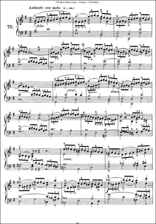 Cramer - 84 exercices-71—75-克拉莫84首钢琴练习曲-钢琴谱