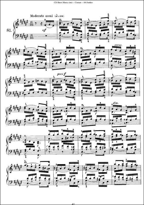 Cramer - 84 exercices-81—84-克拉莫84首钢琴练习曲-钢琴谱
