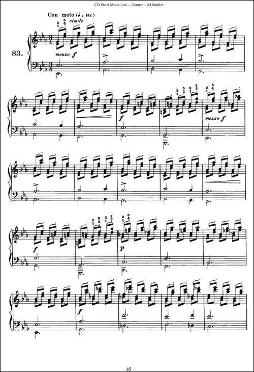 Cramer - 84 exercices-81—84-克拉莫84首钢琴练习曲-钢琴谱