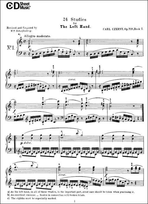 Czerny - 24 Piano Studie-1—7-车尔尼 - 24首钢琴练习曲-钢琴谱