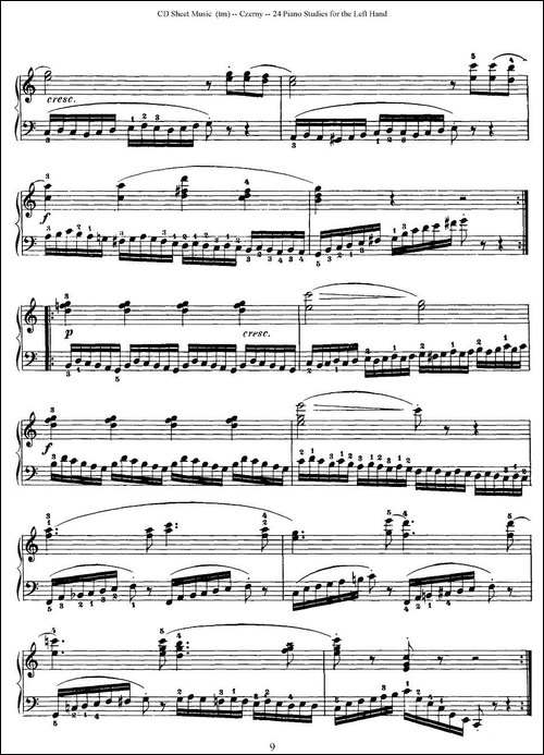 Czerny - 24 Piano Studie-1—7-车尔尼 - 24首钢琴练习曲-钢琴谱