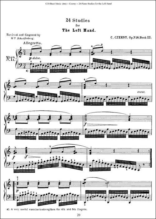 Czerny - 24 Piano Studie-17—24-车尔尼 - 24首钢琴练习曲-钢琴谱
