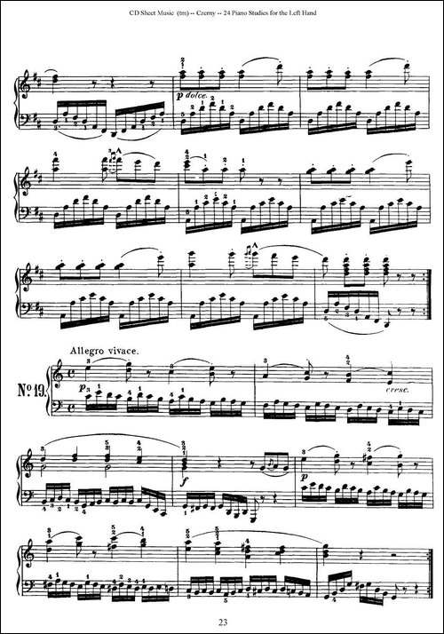 Czerny - 24 Piano Studie-17—24-车尔尼 - 24首钢琴练习曲-钢琴谱