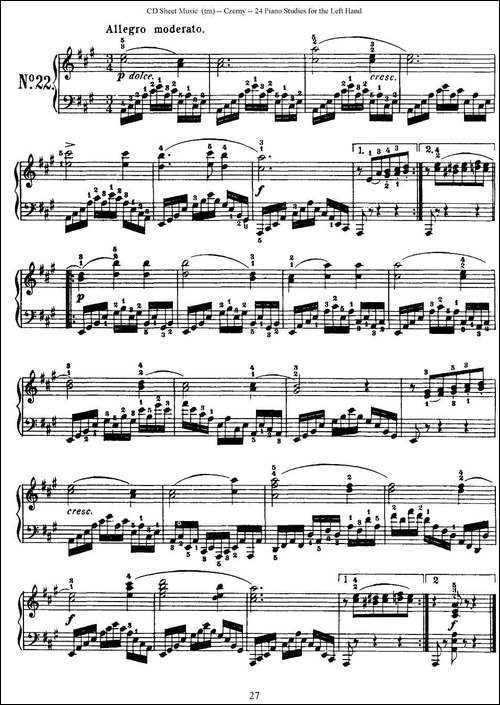 Czerny - 24 Piano Studie-17—24-车尔尼 - 24首钢琴练习曲-钢琴谱
