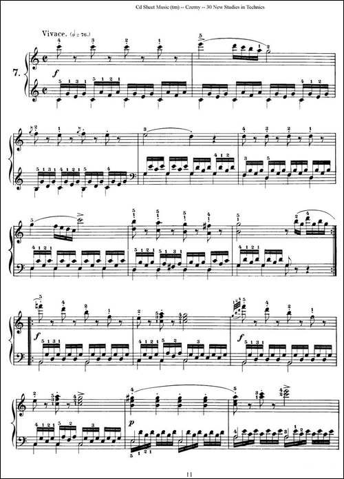 Czerny - 30 New Studies - 7-车尔尼Op849 - 30首练习曲-钢琴谱