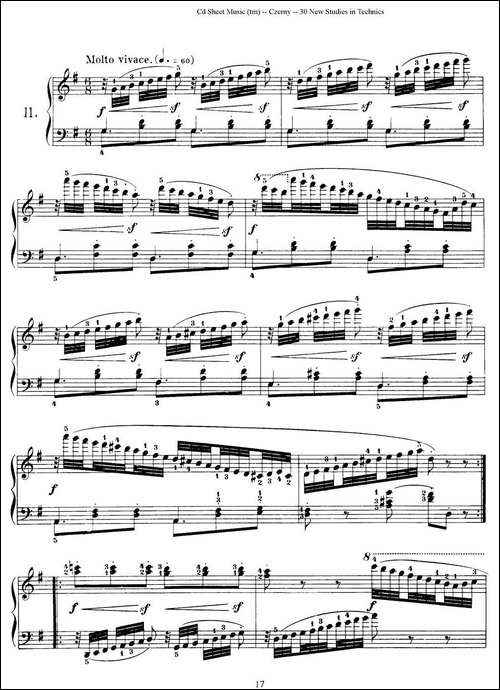 Czerny - 30 New Studies - 11-车尔尼Op849 - 30首练习曲-钢琴谱