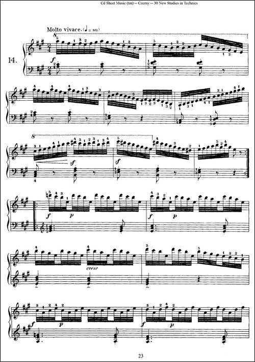 Czerny - 30 New Studies - 14-车尔尼Op849 - 30首练习曲-钢琴谱