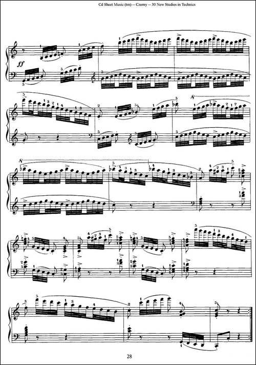 Czerny - 30 New Studies - 16-车尔尼Op849 - 30首练习曲-钢琴谱