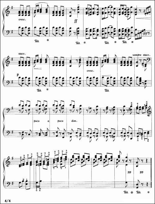 幽默曲-柴可夫斯基作品第10号之二-钢琴谱