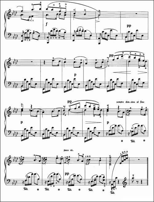 无词浪漫曲-福雷作品第17号之三-钢琴谱