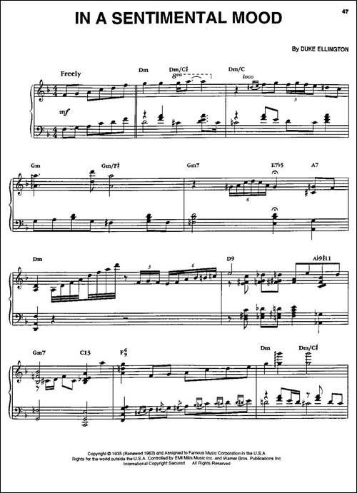 IN A SENTIMENTAL MOOD-钢琴谱