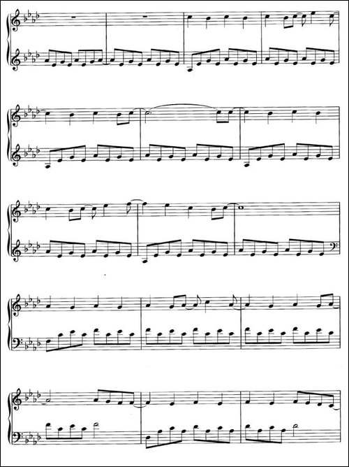 Behind The WaterfallDesert Rain Medley-钢琴谱