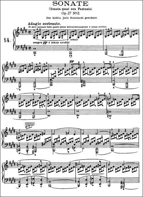 月光曲-Op.27 No.2-钢琴谱
