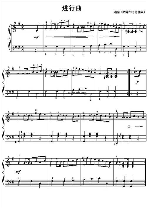 进行曲-钱君匋作曲版 、儿童钢琴小曲-钢琴谱