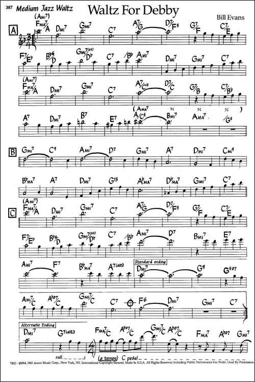 Waltz For Debby-爵士钢琴曲-钢琴谱