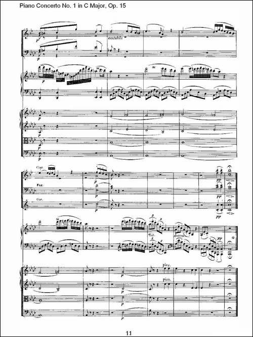 C大调钢琴第一协奏曲 Op.15 第二乐章-钢琴谱