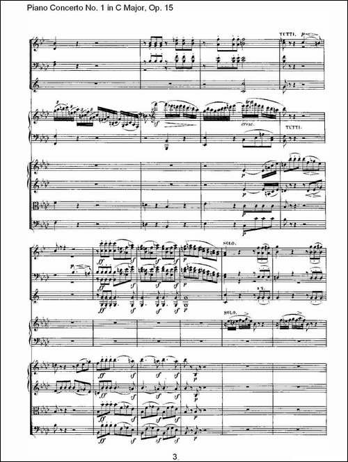 C大调钢琴第一协奏曲 Op.15 第二乐章-钢琴谱